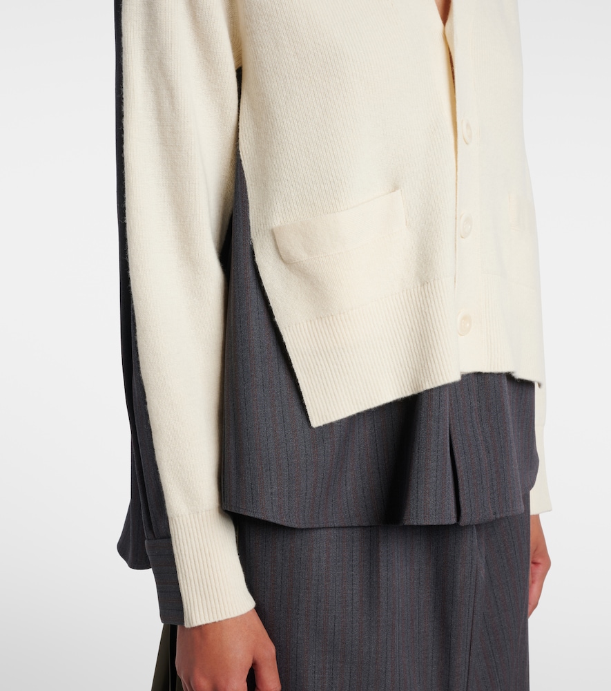  Sacai Sacai Striped Layered Wool Cardigan 