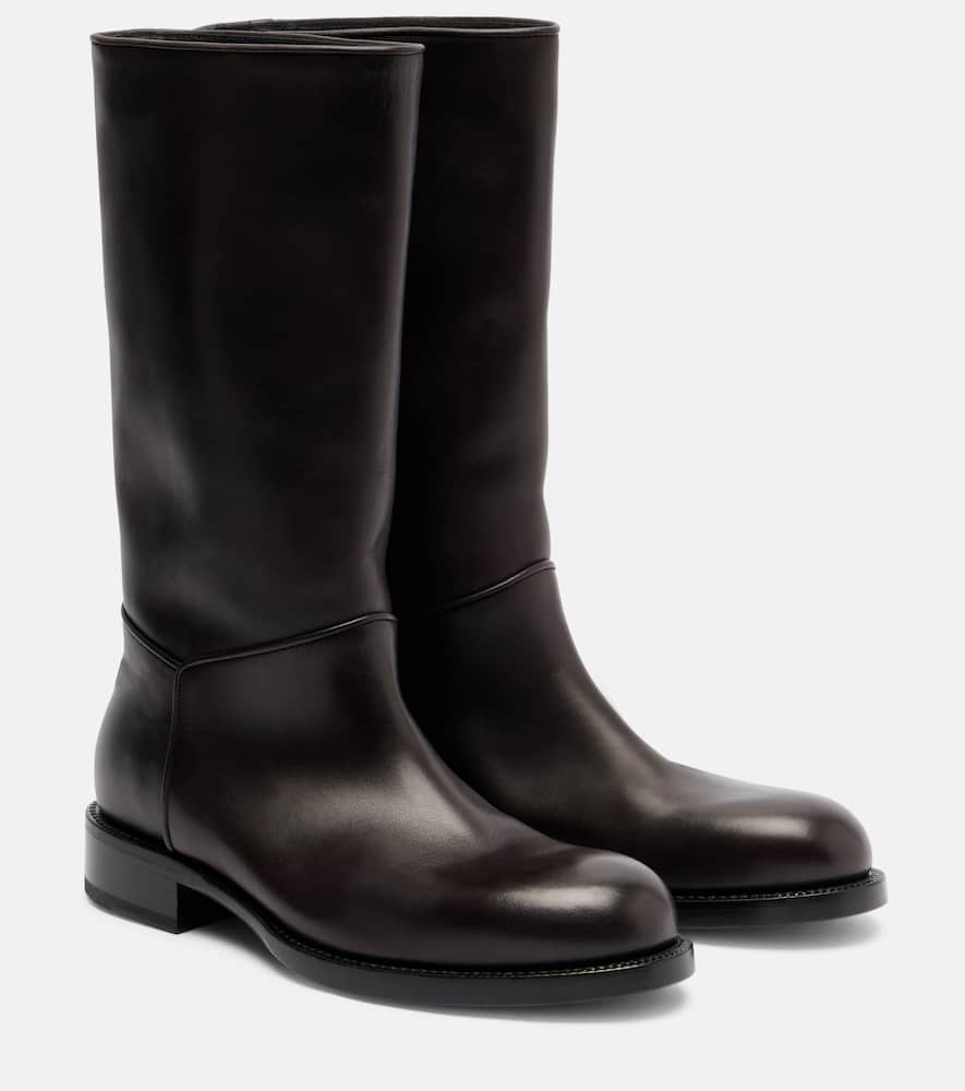 The Row Nobilis Riding Leather Knee-high Boots In Multi