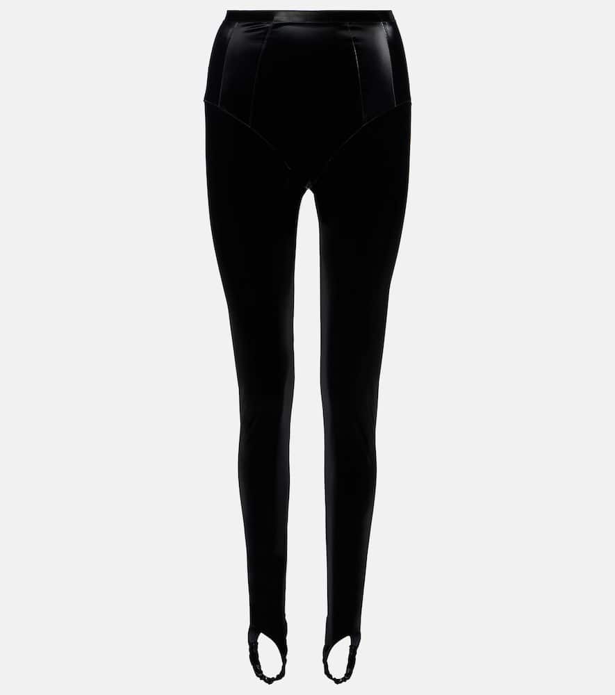 Mugler Vinyl Leggings In Black