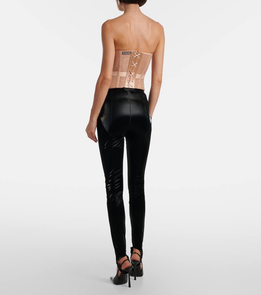 Mugler Vinyl Leggings In Black