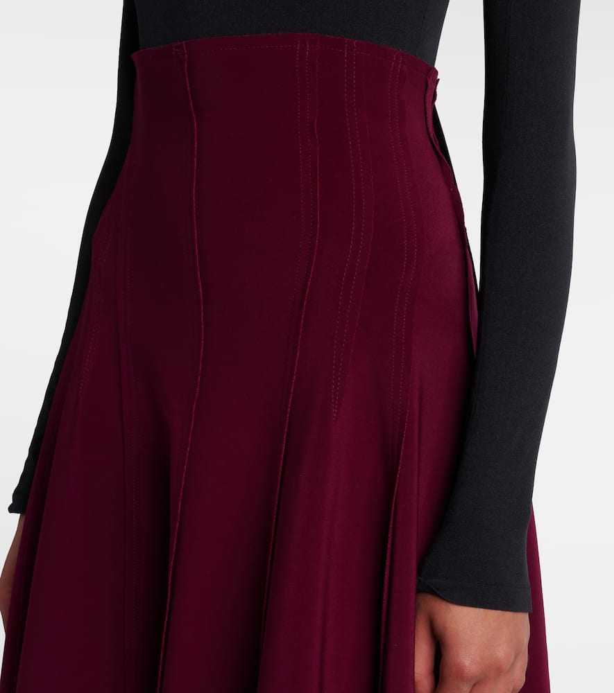 Norma Kamali Flared Maxi Skirt In Burgundy
