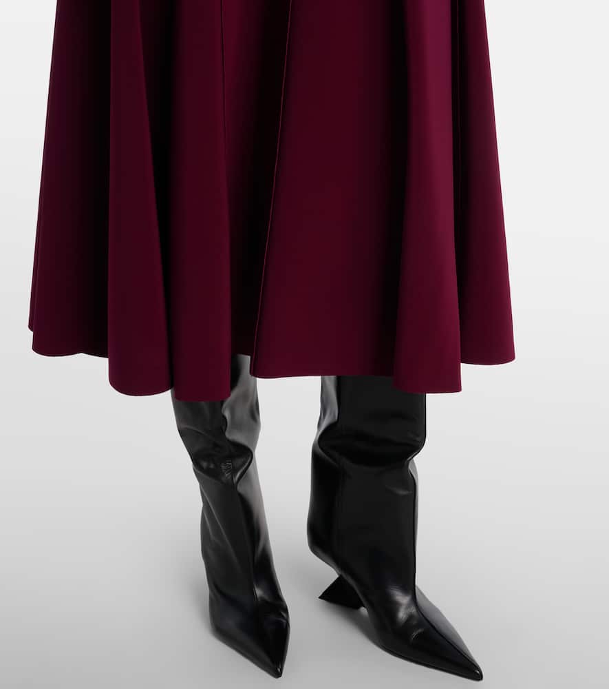 Norma Kamali Flared Maxi Skirt In Burgundy
