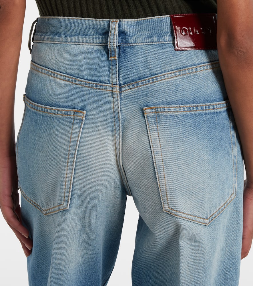 Gucci Horsebit Mid-rise Flared Jeans In Blue