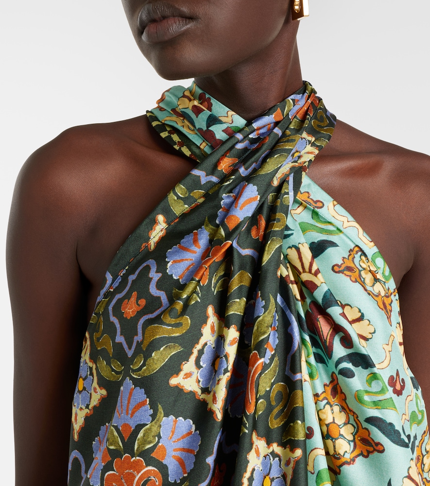  Alemais Alã©mais Cece Floral Silk Halterneck Top 
