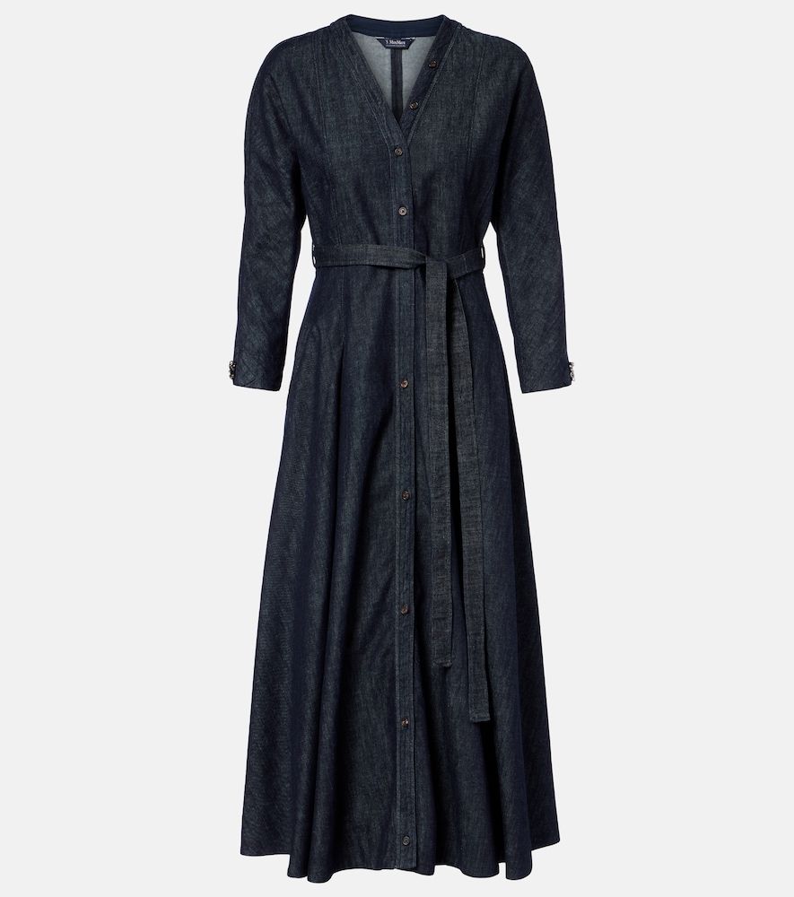 'S Max Mara Women's Blue Ambra Denim Wrap Dress UK Size 10 - Mytheresa