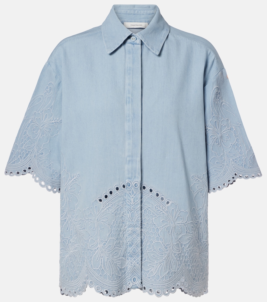 Zimmermann Daylight broderie anglaise denim shirt