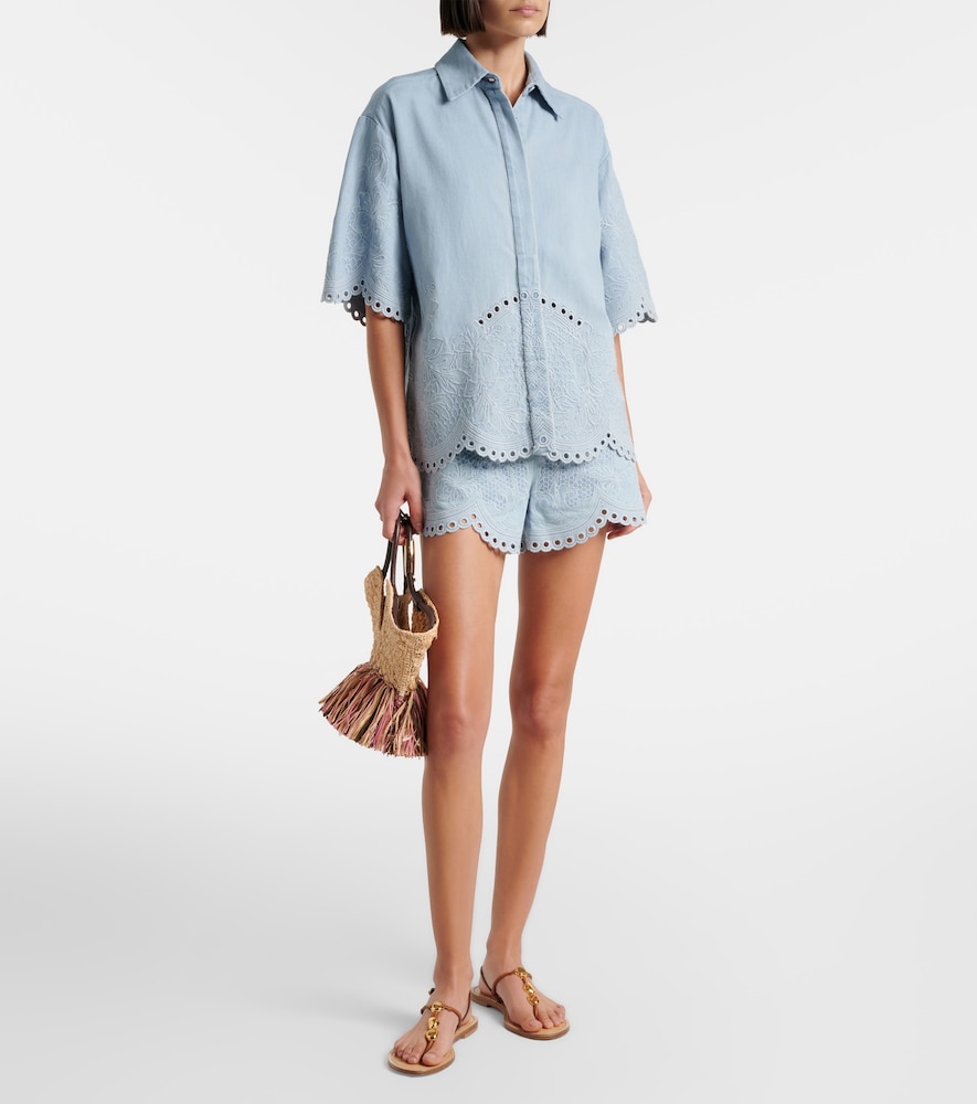 Zimmermann Daylight broderie anglaise denim shirt