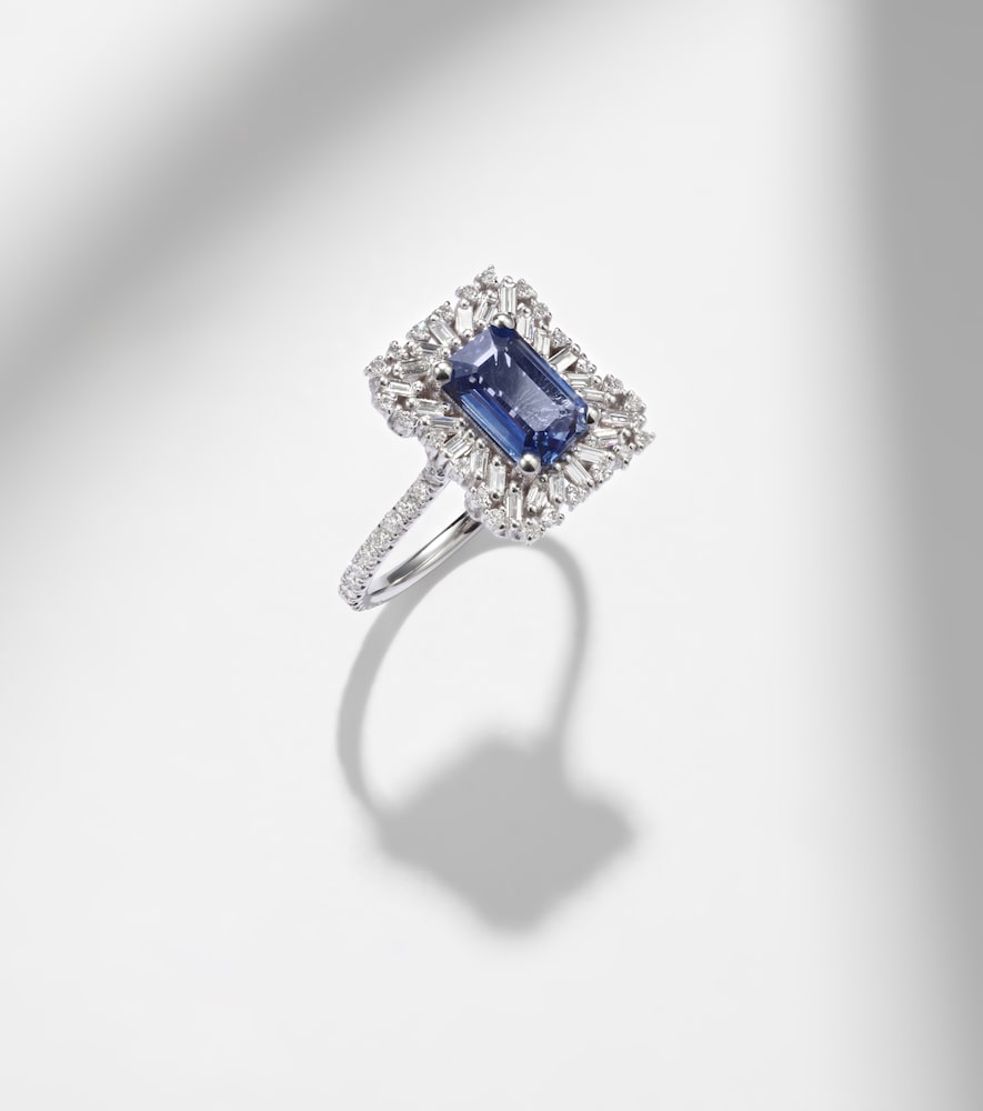  Suzanne Kalan Suzanne Kalan Ring Aus 18kt Weißgold Mit Diamanten Und Saphir 