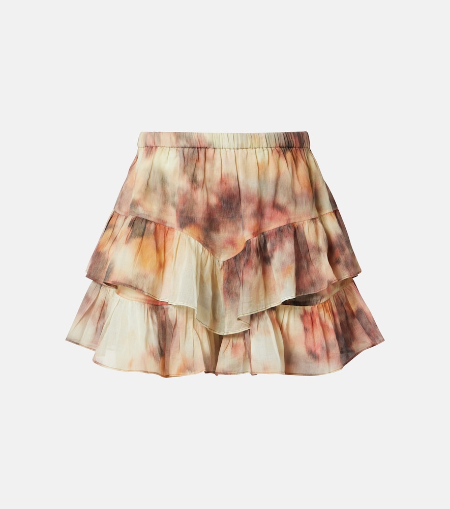 Marant Etoile Women's Multicoloured Jocadia Printed Ruffled Cotton Skort Uk Size 6