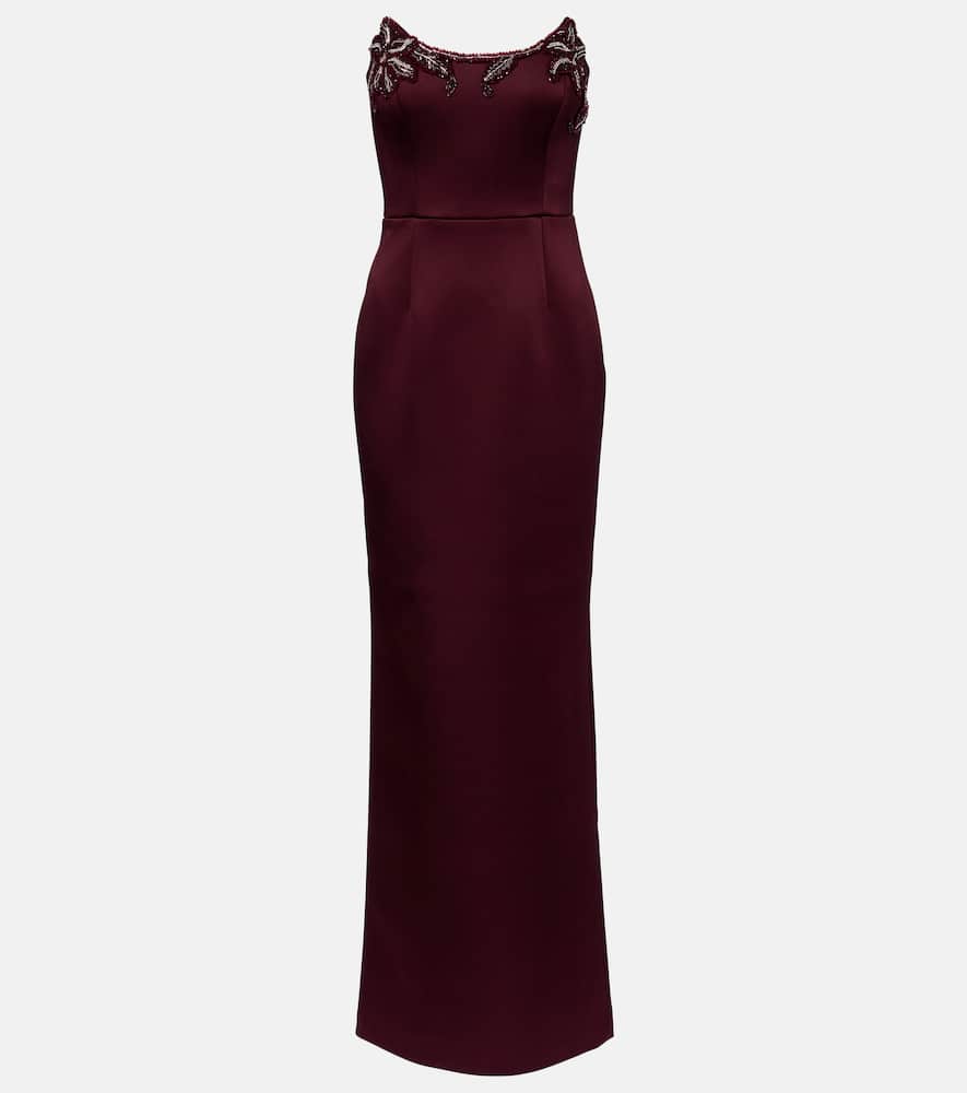 Rebecca Vallance Alora Embellished Corset Gown In Burgundy