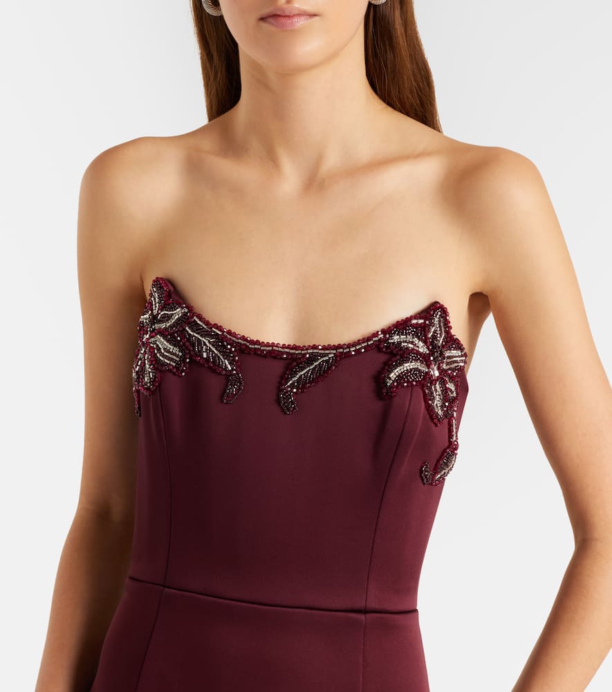 Rebecca Vallance Alora Embellished Corset Gown In Burgundy