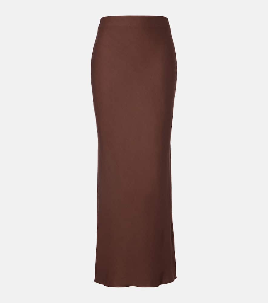 Brunello Cucinelli Twill Maxi Skirt In Brown