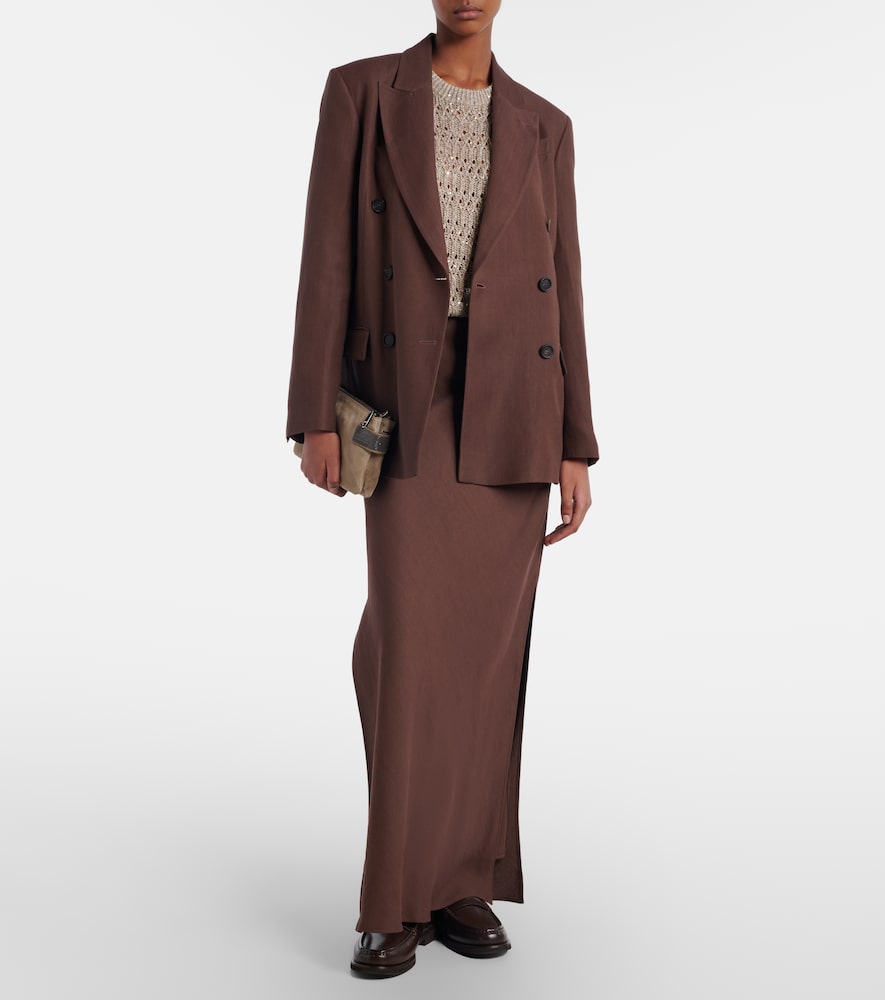  Brunello Cucinelli Brunello Cucinelli Twill Maxi Skirt 