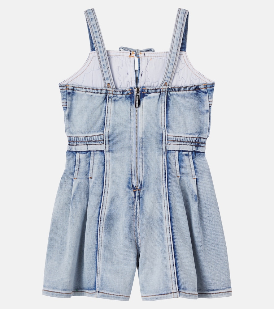  Monnalisa Monnalisa Embroidered Denim Romper 