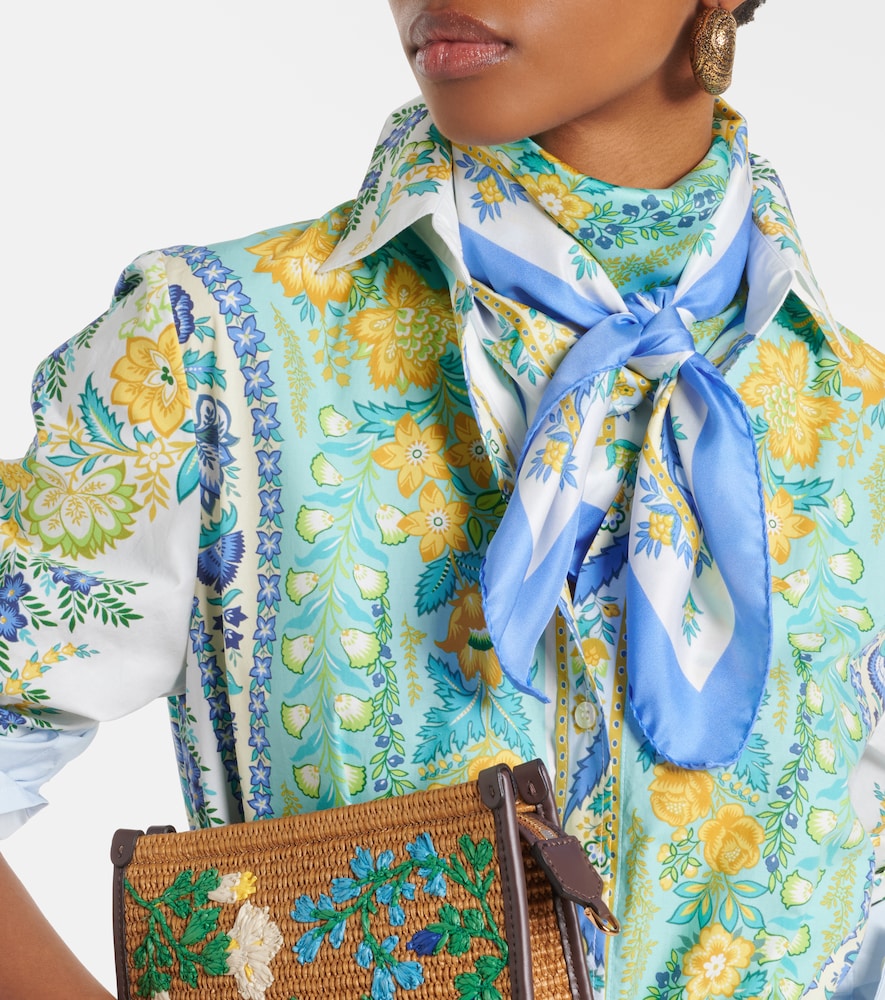 Etro Floral silk twill scarf