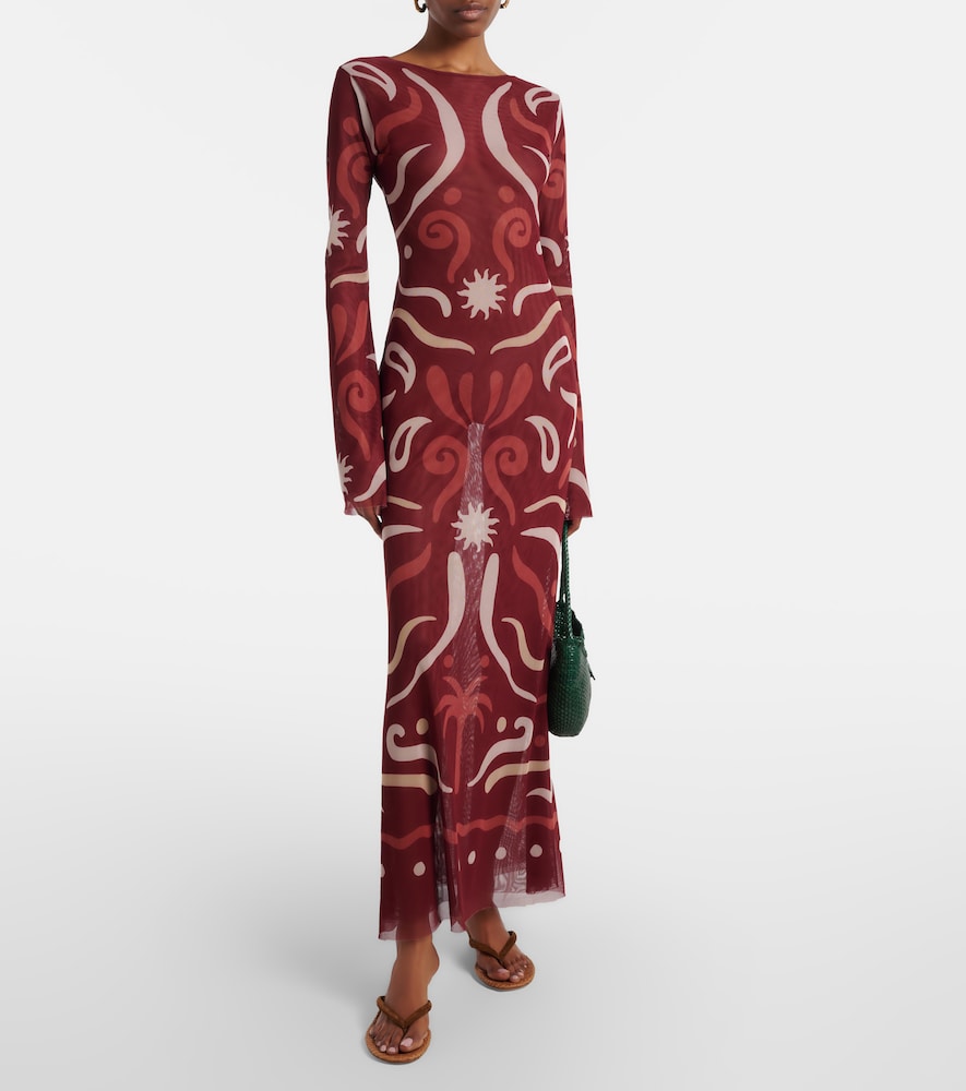 Cala de la Cruz Amay semi-sheer printed maxi dress