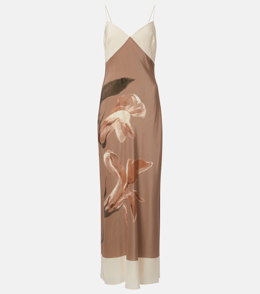 SIR Azaliea floral silk max dress