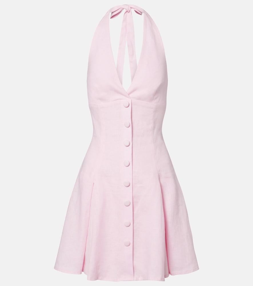 Faithfull Murano Halterneck Linen Minidress