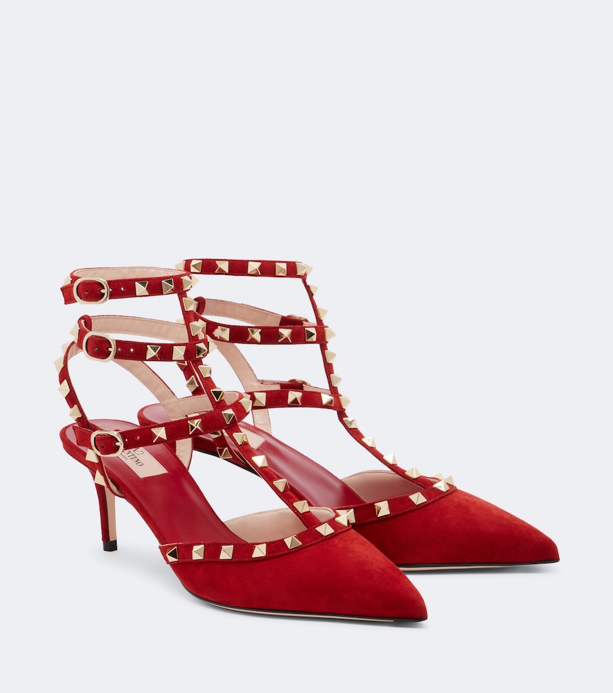 Valentino Garavani Women's Red Rockstud Suede Pumps UK Size 9 - Mytheresa