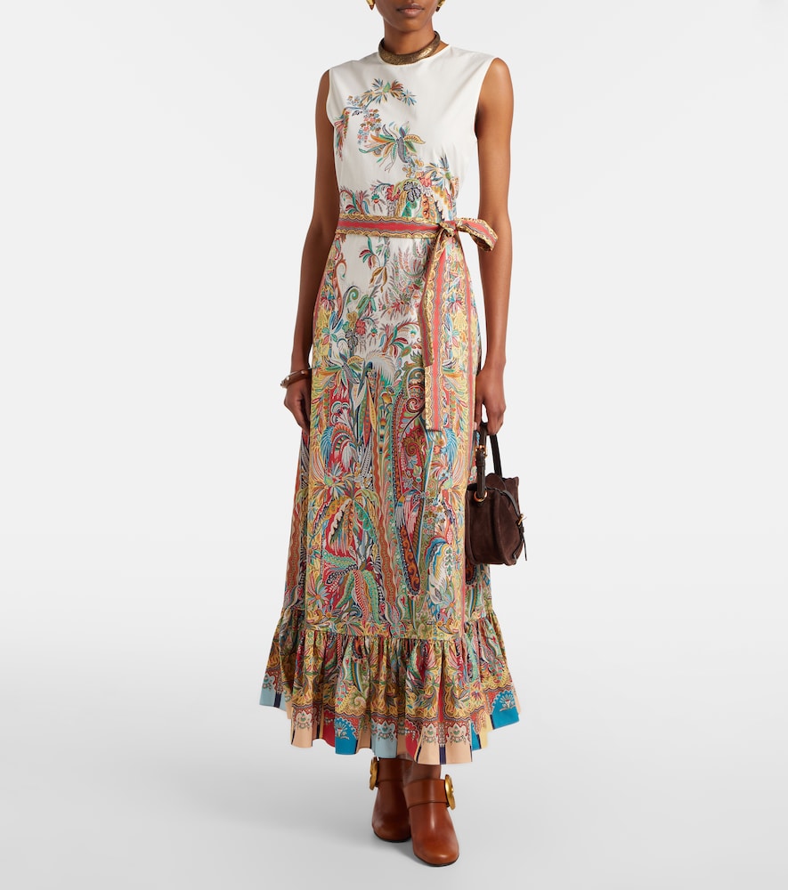  Etro Etro Vestido Largo De Algodón Estampado 