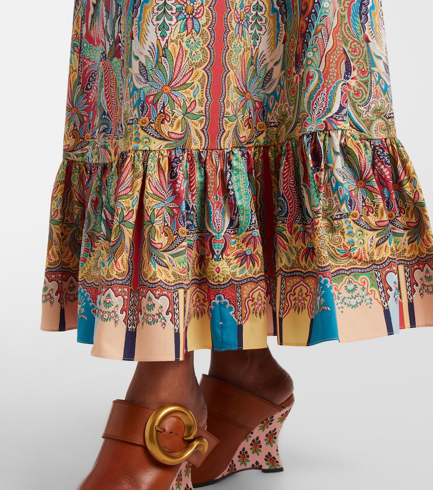  Etro Etro Vestido Largo De Algodón Estampado 