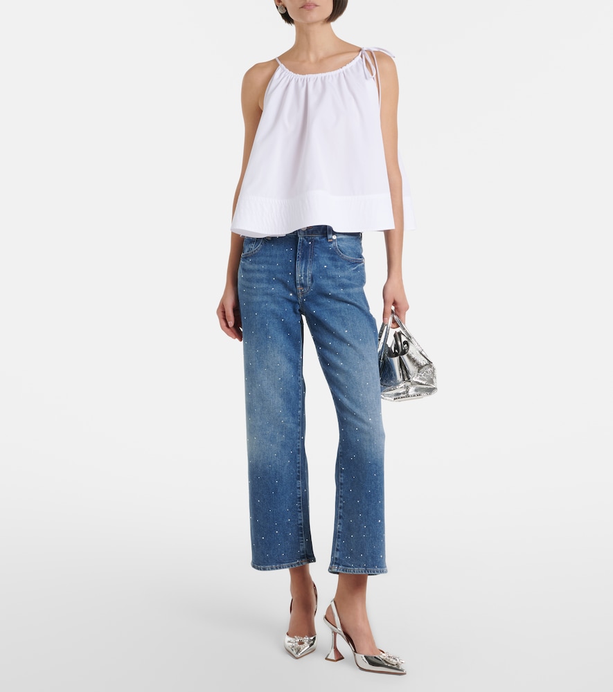 7 For All Mankind Stovepipe embellished straight jeans