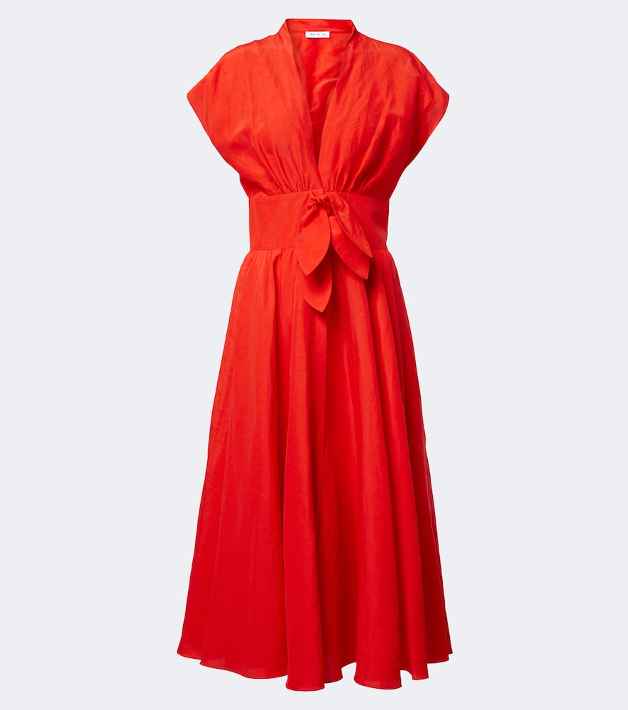Alaia Women's Red Belted Midi Dress UK Size 10 - Mytheresa