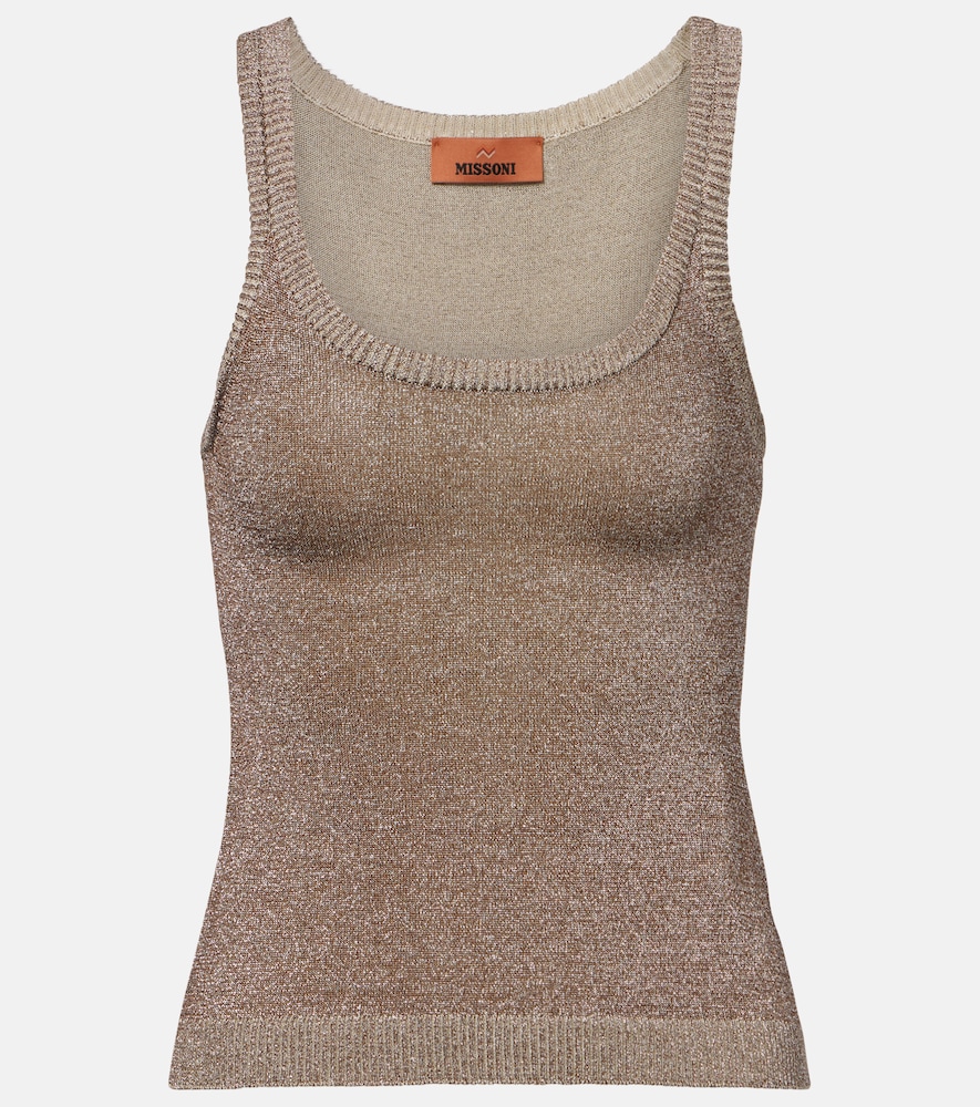 Missoni Women's Brown Knitted Lame Tank Top UK Size 6 - Mytheresa