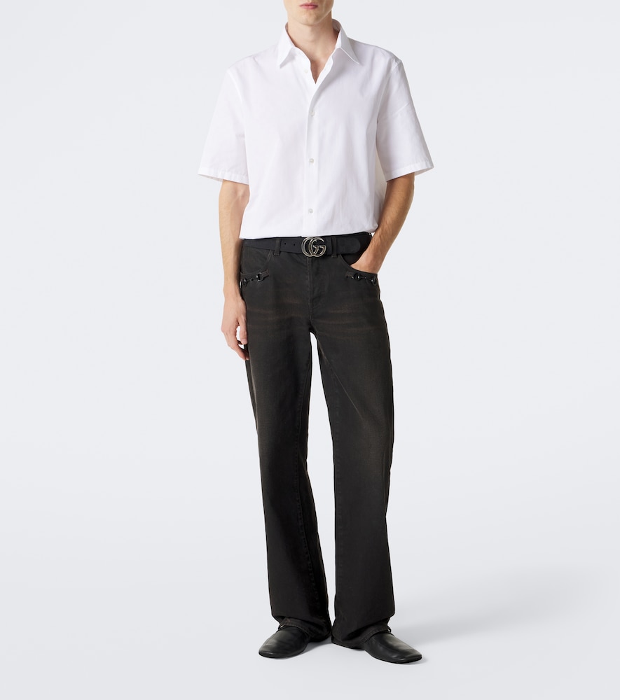 Horsebit Wide-Leg Jeans