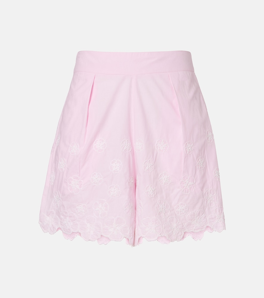 Shorts in popeline di cotone con ricamo