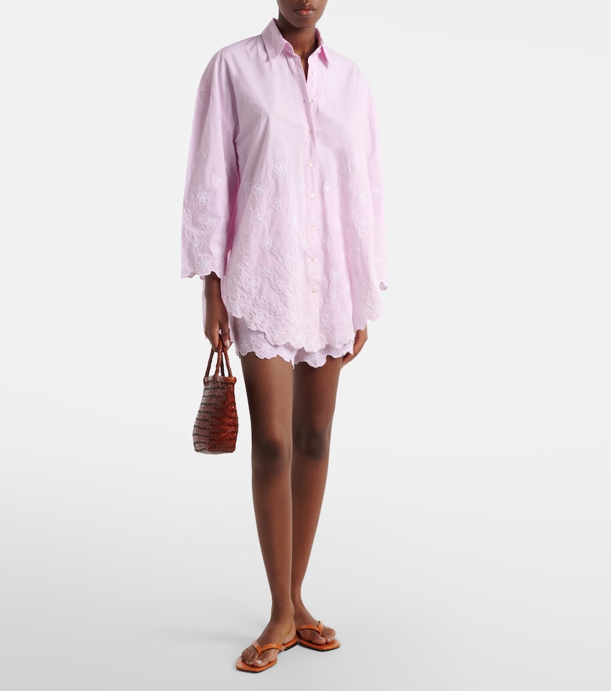  Juliet Dunn Juliet Dunn Embroidered Cotton Poplin Shorts 