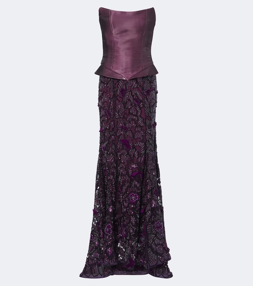 Là Fuori Verzierte Robe Iris aus Seide