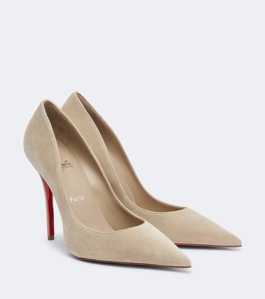 Christian Louboutin Miss Z Suede Pumps In Neutral