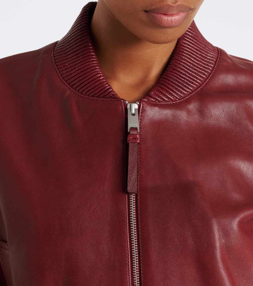 Hannah Leather Bomber Jacket