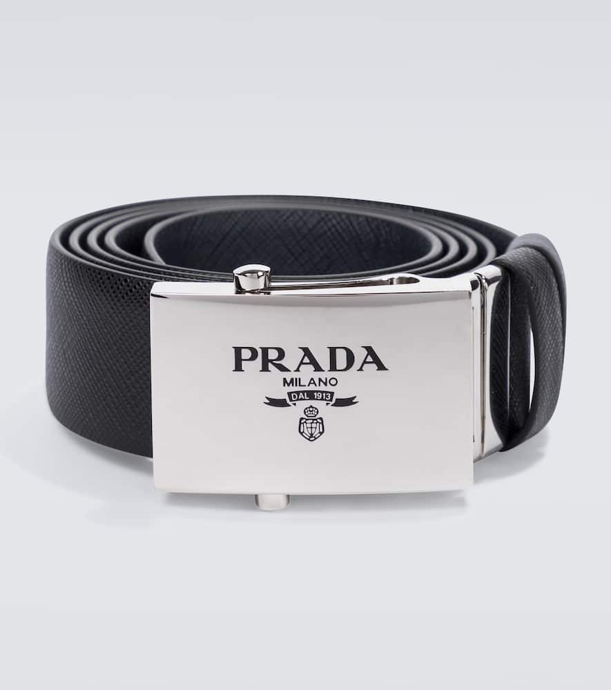 Saffiano reversible leather belt