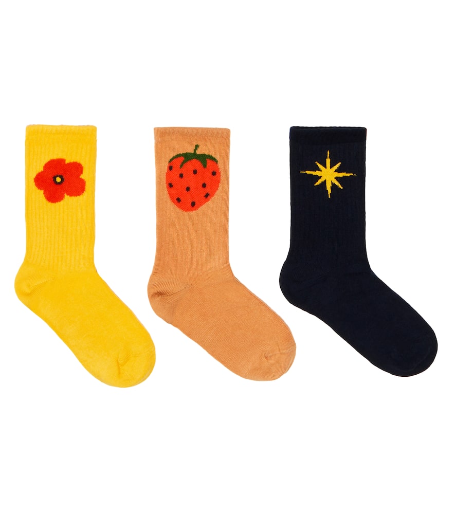 Mini Rodini Set of 3 printed cotton-blend socks