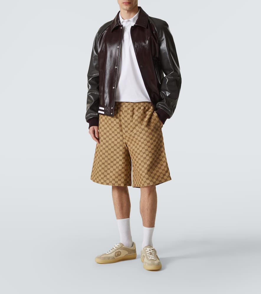 Gucci - GG Supreme Linen-Blend Shorts - Mens - Camel