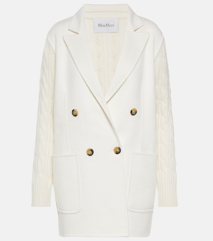 ジャケット Max Mara Wool and cashmere jacket White Wool, cashmere and silk boxy jacket, white | 