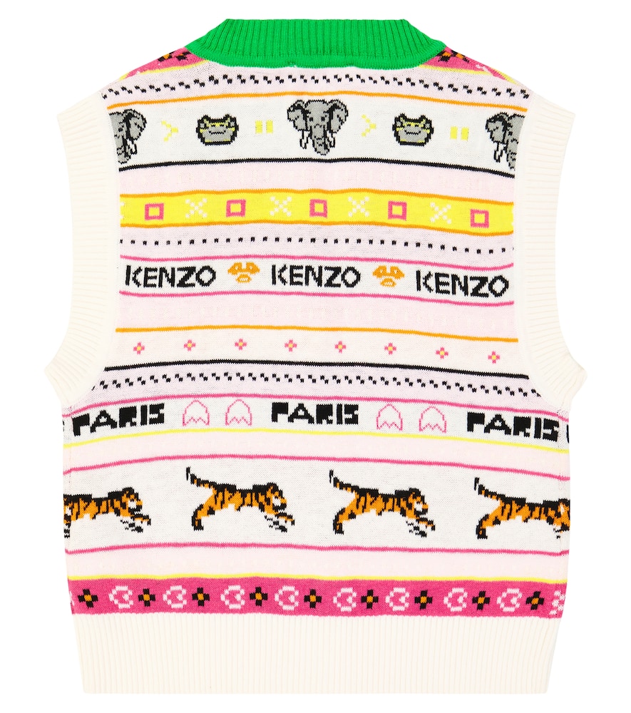 Shop Kenzo Cotton-blend Vest In White