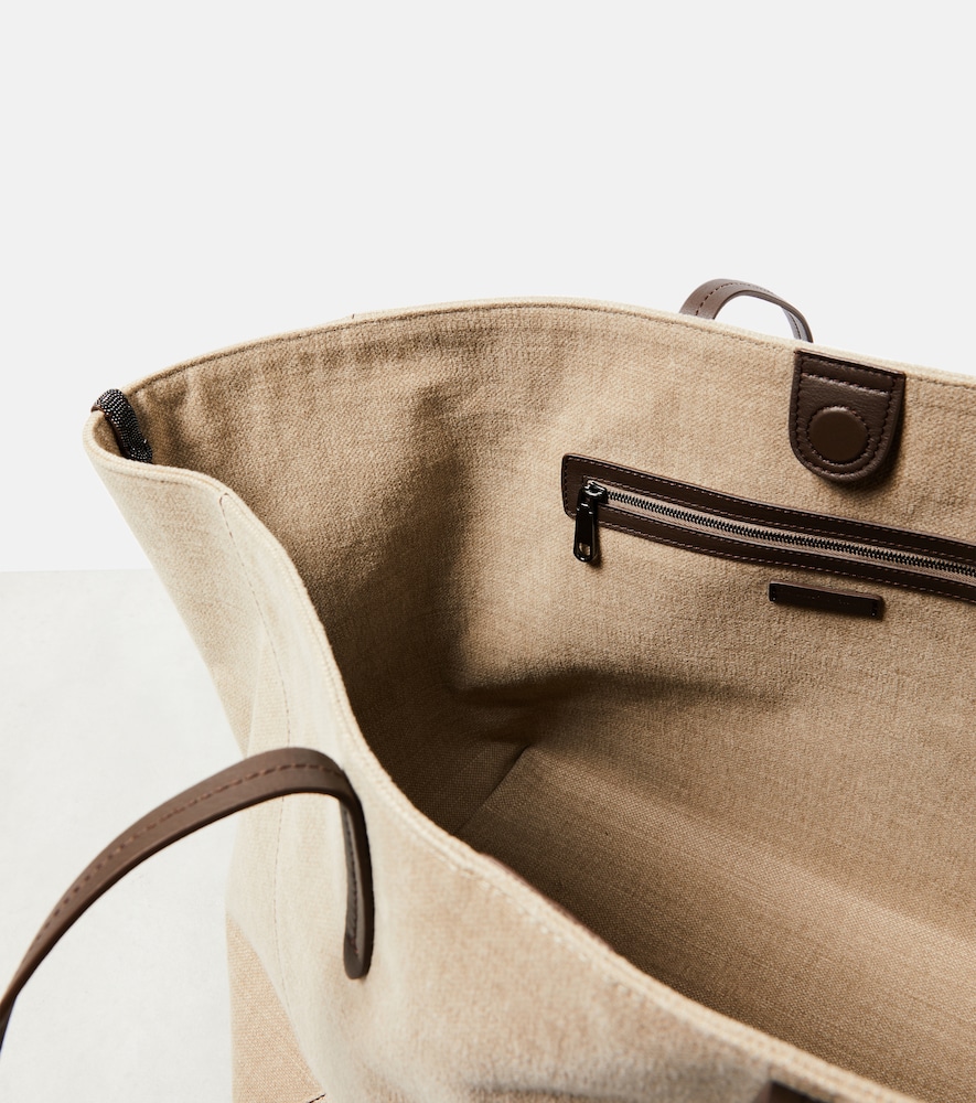  Brunello Cucinelli Brunello Cucinelli Large Canvas Tote Bag 