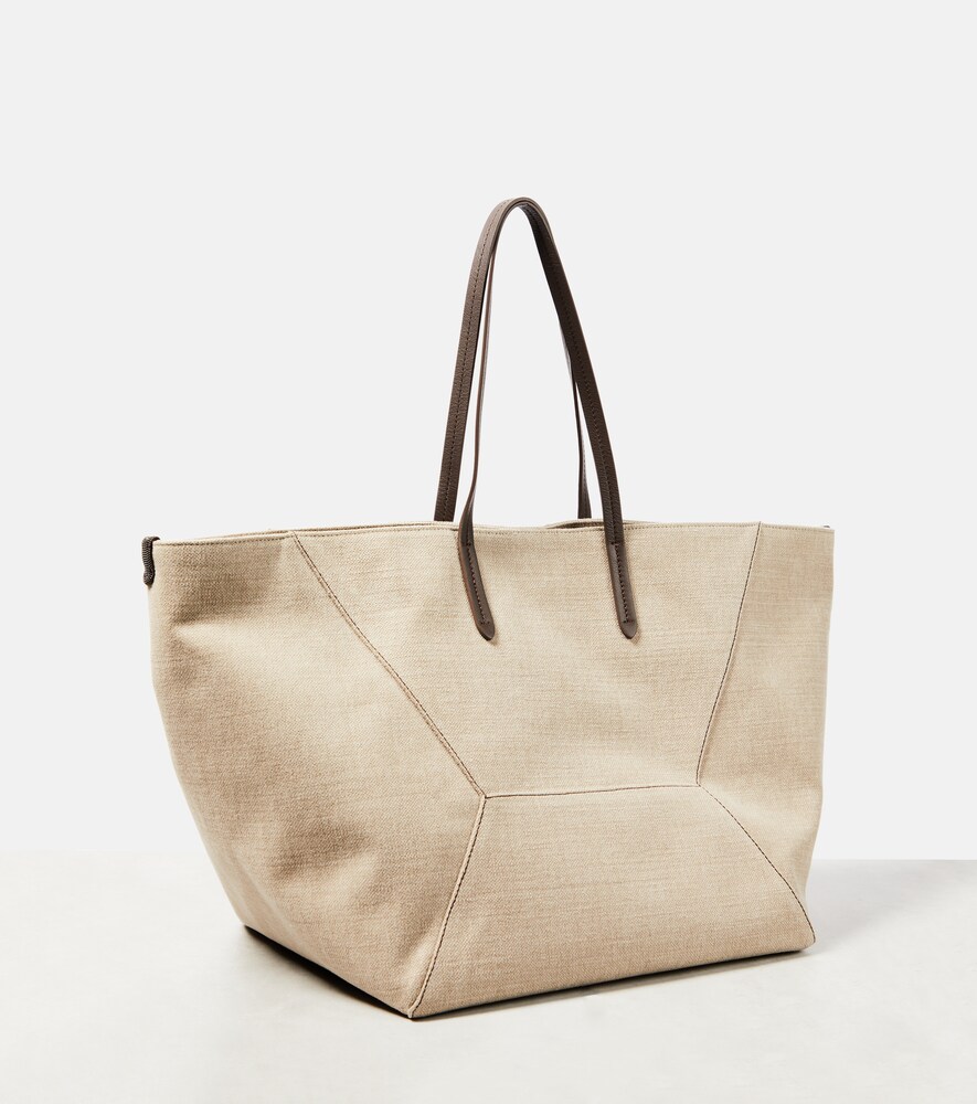  Brunello Cucinelli Brunello Cucinelli Large Canvas Tote Bag 