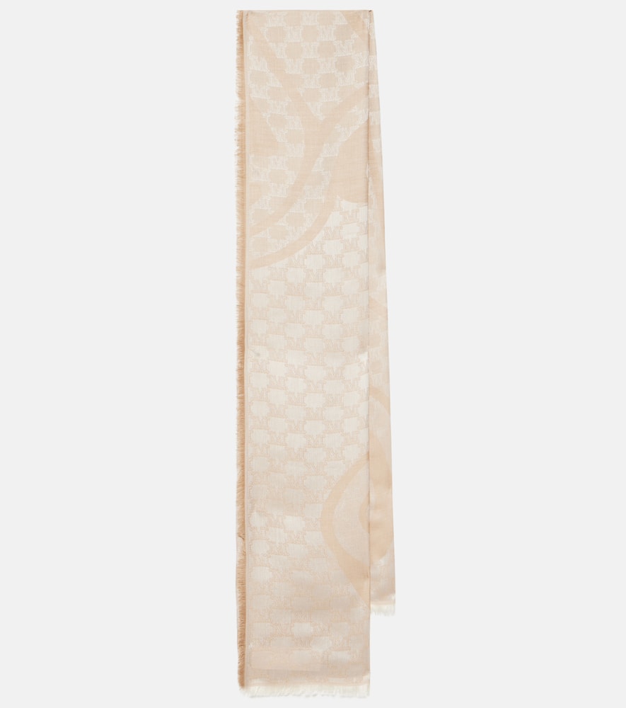 Max Mara Logo silk and wool scarf