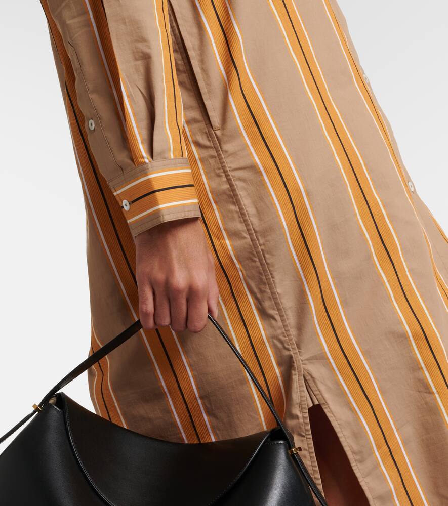 Totême Jacquard-striped Tunic Dress Caramel/cornsilk In Brown