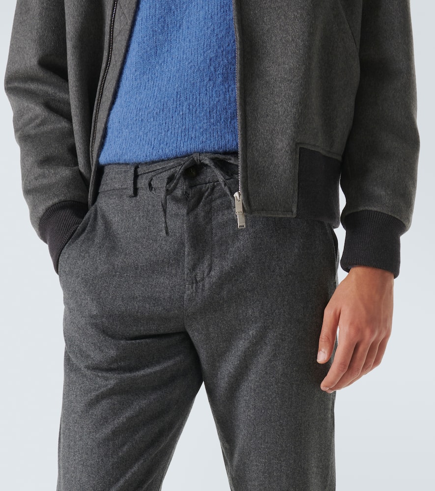 Canali Wool Straight Pants In Grey