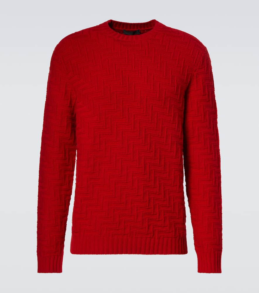Prada Wool And Cashmere Sweater In Red