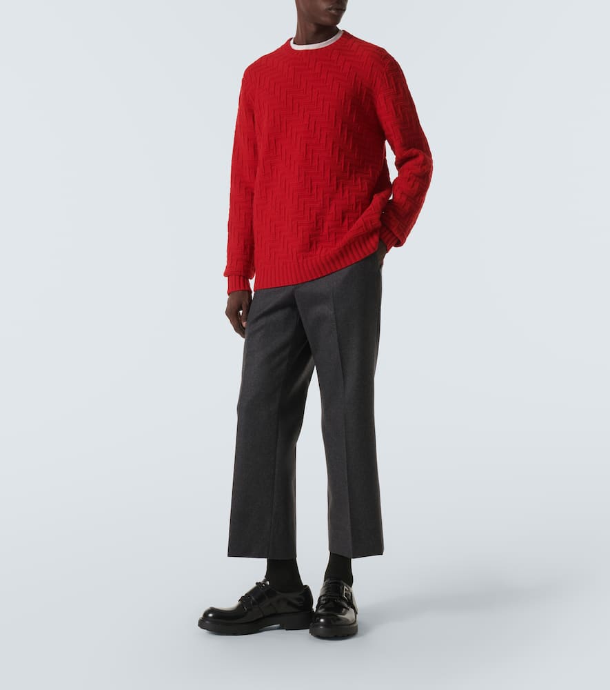 Prada Wool And Cashmere Sweater In Red