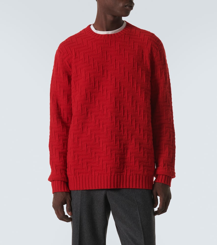 Prada Wool And Cashmere Sweater In Red