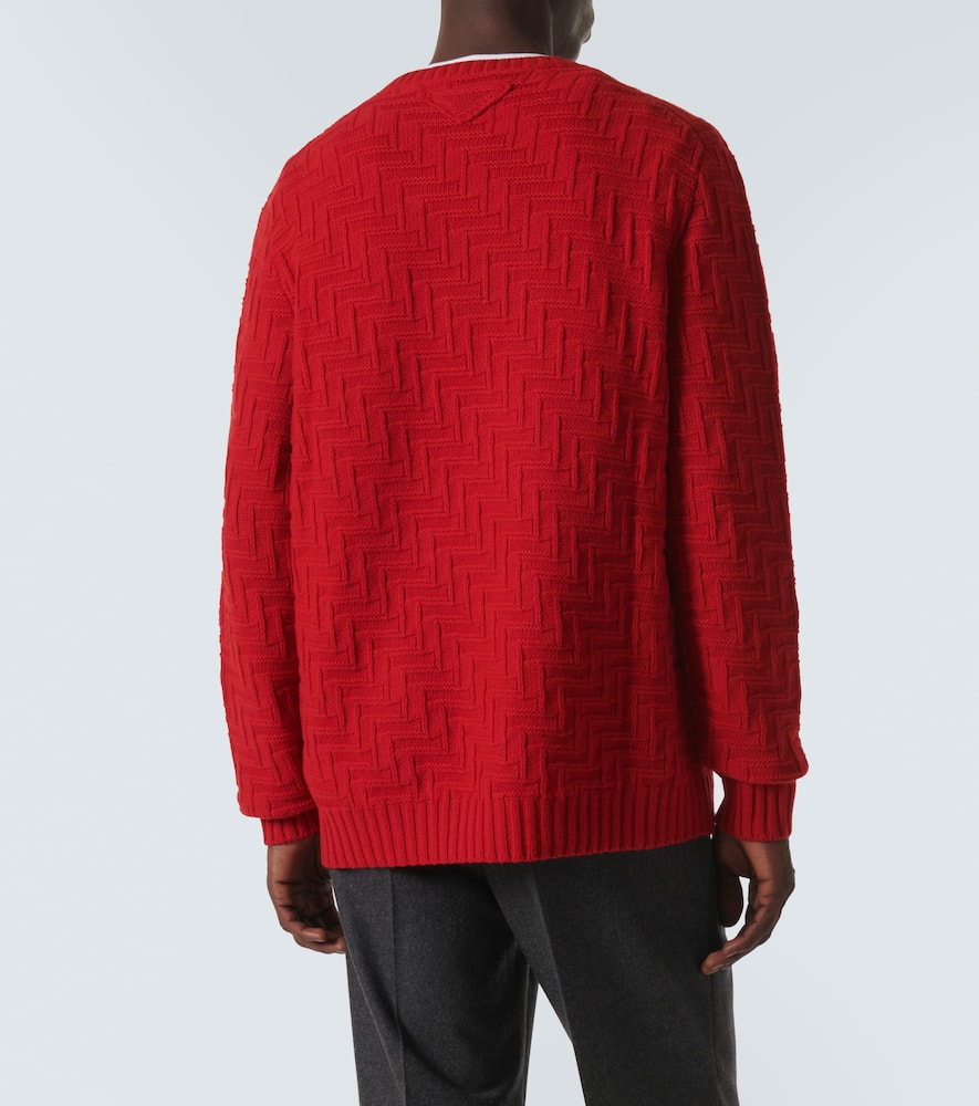 Prada Wool And Cashmere Sweater In Red
