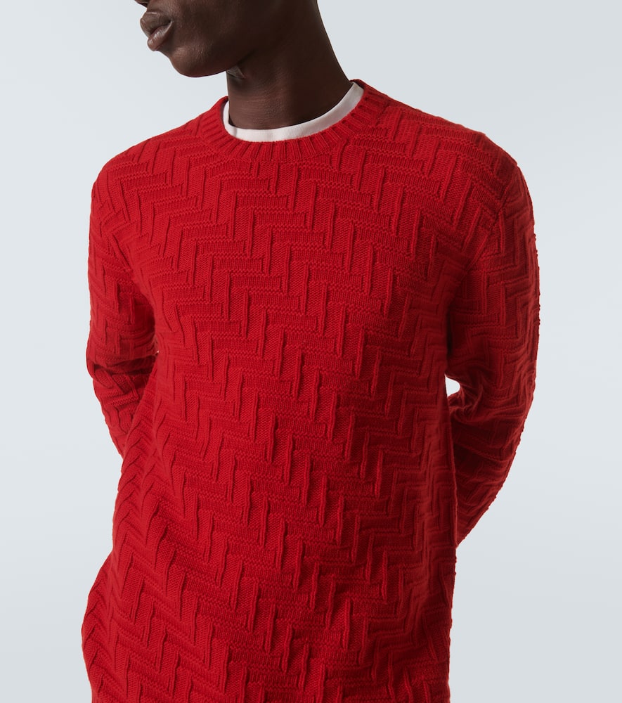 Prada Wool And Cashmere Sweater In Red