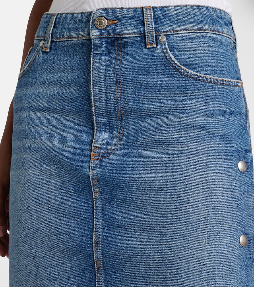 Stella Mccartney Bluesnap Denim Midi Skirt In Blue